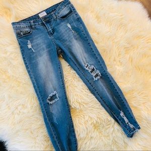 GoGo Jeans USA Cropped Skinny Distressed Jeans 3